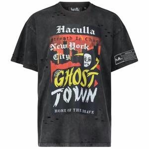 NEW HACULLA. men's ghost town vintage tee in black